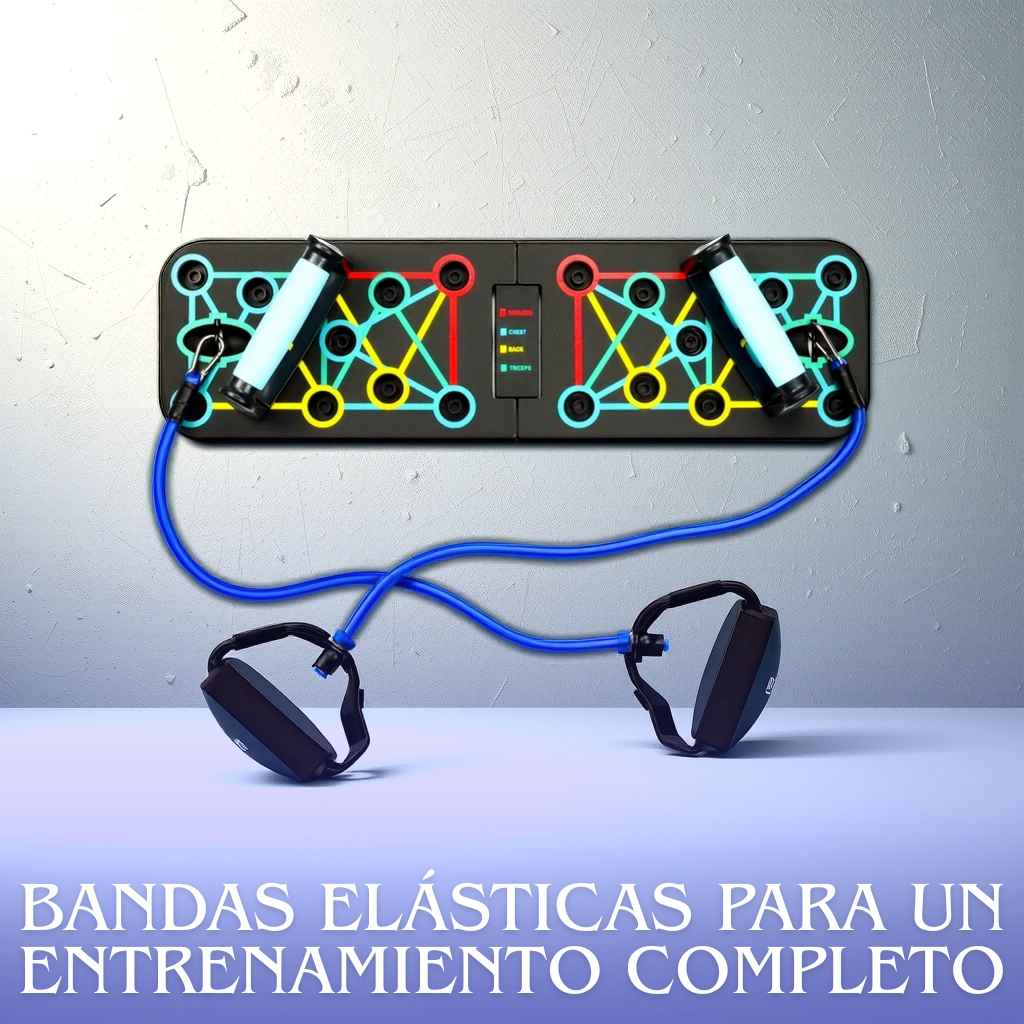 Tabla de Flexiones+Bandas Elásticas+Rodillo De Abdominales