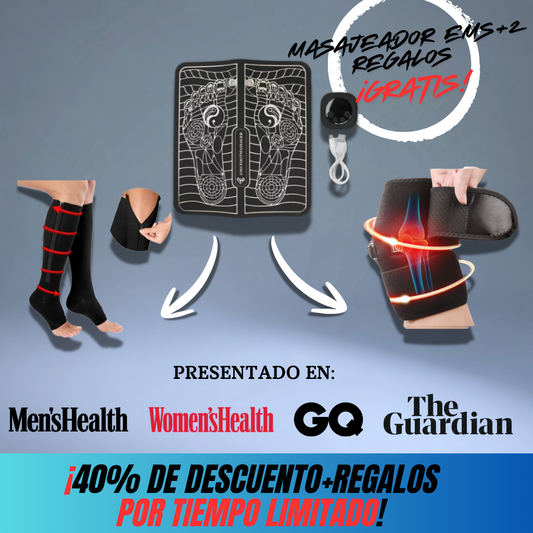 Masajeador EMS+Rodillera Terapéutica y Medias Compresoras