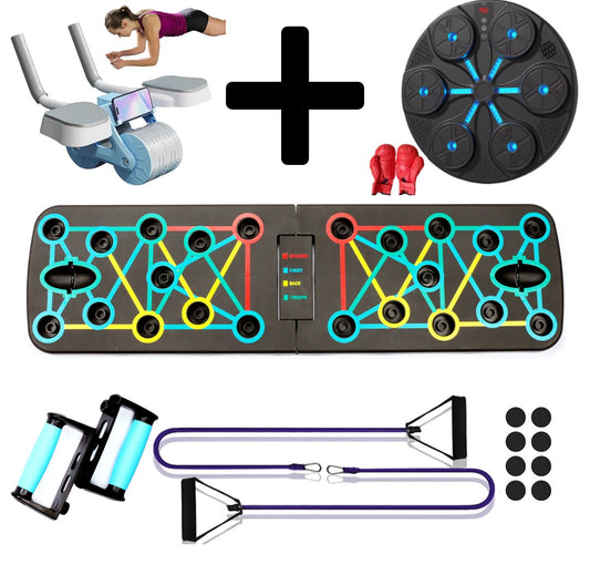 Flexion Pro Board+Maquina De Boxeo+Rodillo De Abdominales